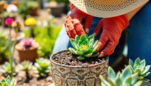 transplanting succulents