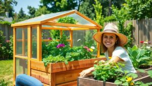 raised garden bed greenhouse